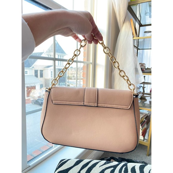 Y2K Tan shoulder purse with gold chain strap - Picture 2 of 7